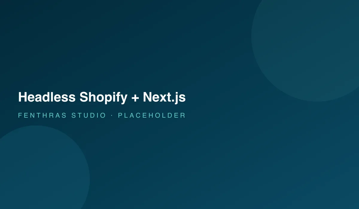Headless architecture diagram with Shopify as the commerce backend and a Next.js storefront