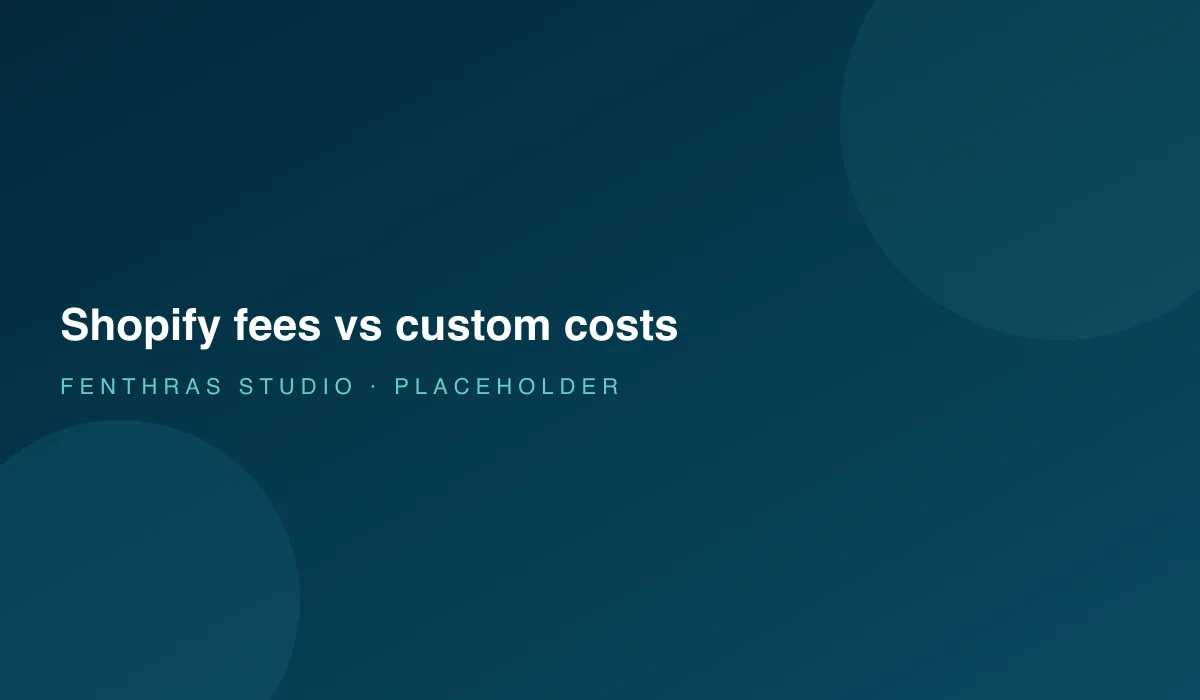 Shopify subscription and app fees compared with custom Next.js ecommerce build costs