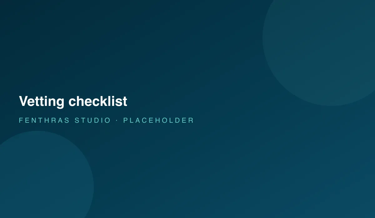 Vetting checklist for hiring a startup MVP web developer